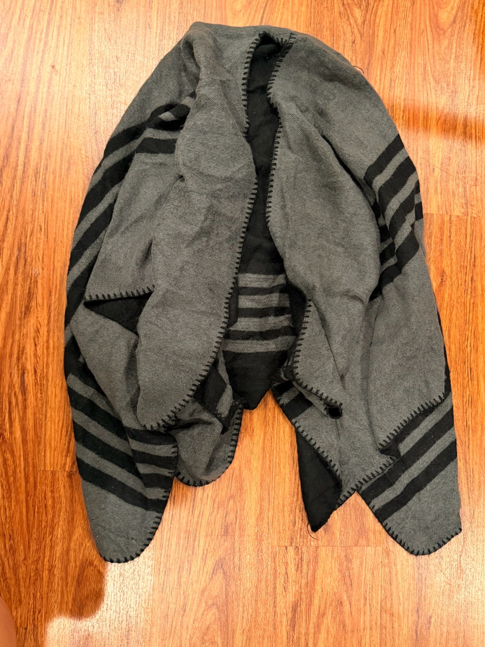 Black and Grey reversible poncho/ cape